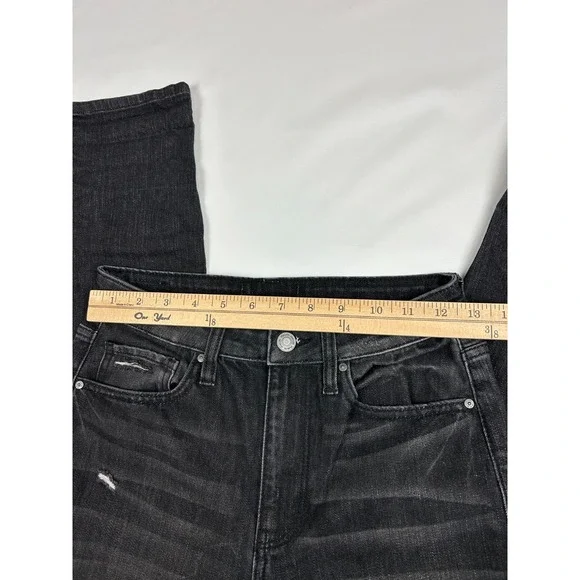 RSQ Jeans Women's "Vintage Mom" Black Denim Pants Distressed 26x27 Stretch - Picture 9 of 11